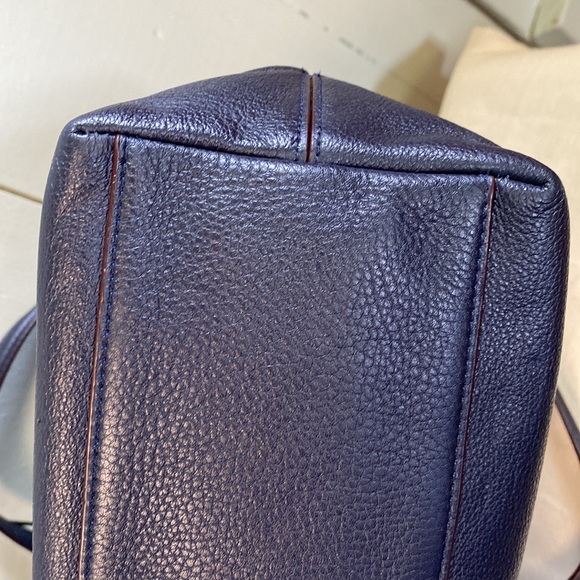 Coach Nylon & Leather Large Tote In Midnight Blue - Picture 11 of 17